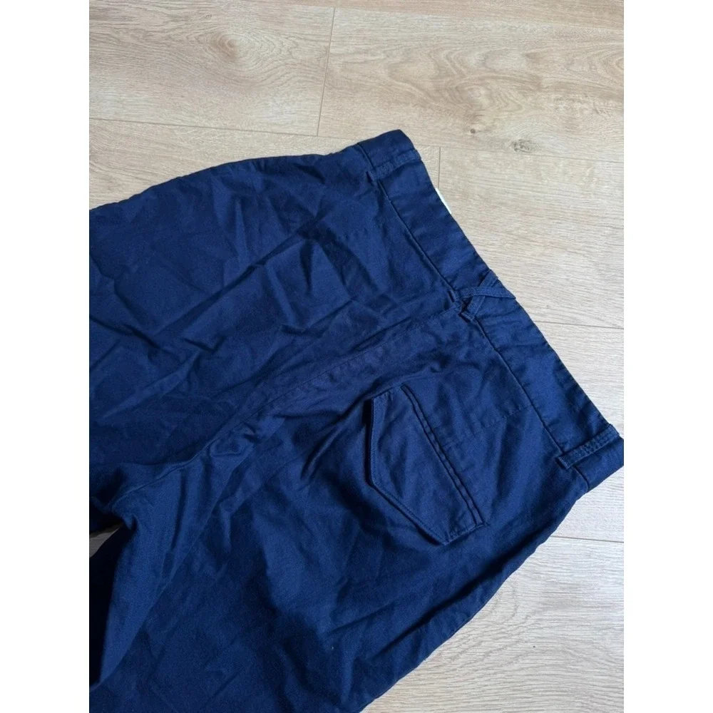 EUC Womens Banana Republic wide leg blue linen cotton blend pants size petite 12